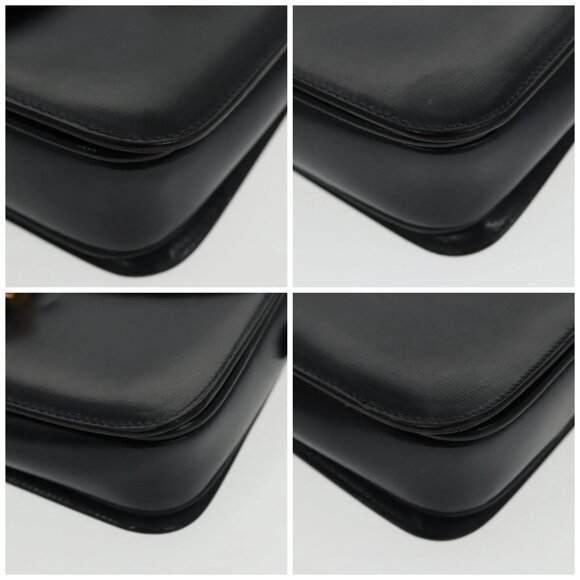 GUCCI Shoulder Bag Leather Navy Gold Auth - Picture 15 of 15